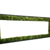 Horizontal rectangular mirror with a black frame and textured green moss border against a white background
