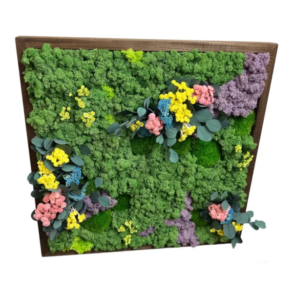 Moss Art “Flower Symphony” with Reindeer Moss and Cushion Moss - Image 4