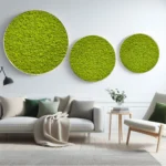 Round Moss Wall Art 3-Piece Set with Reindeer Moss - Image 2