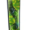 Vertical backlit moss wall art panel with green and yellow preserved moss and foliage in a black frame