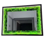 Moss Mirror with Wooden Frame and LED Lighting