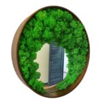 Round Framed Mirror with Iceland Moss
